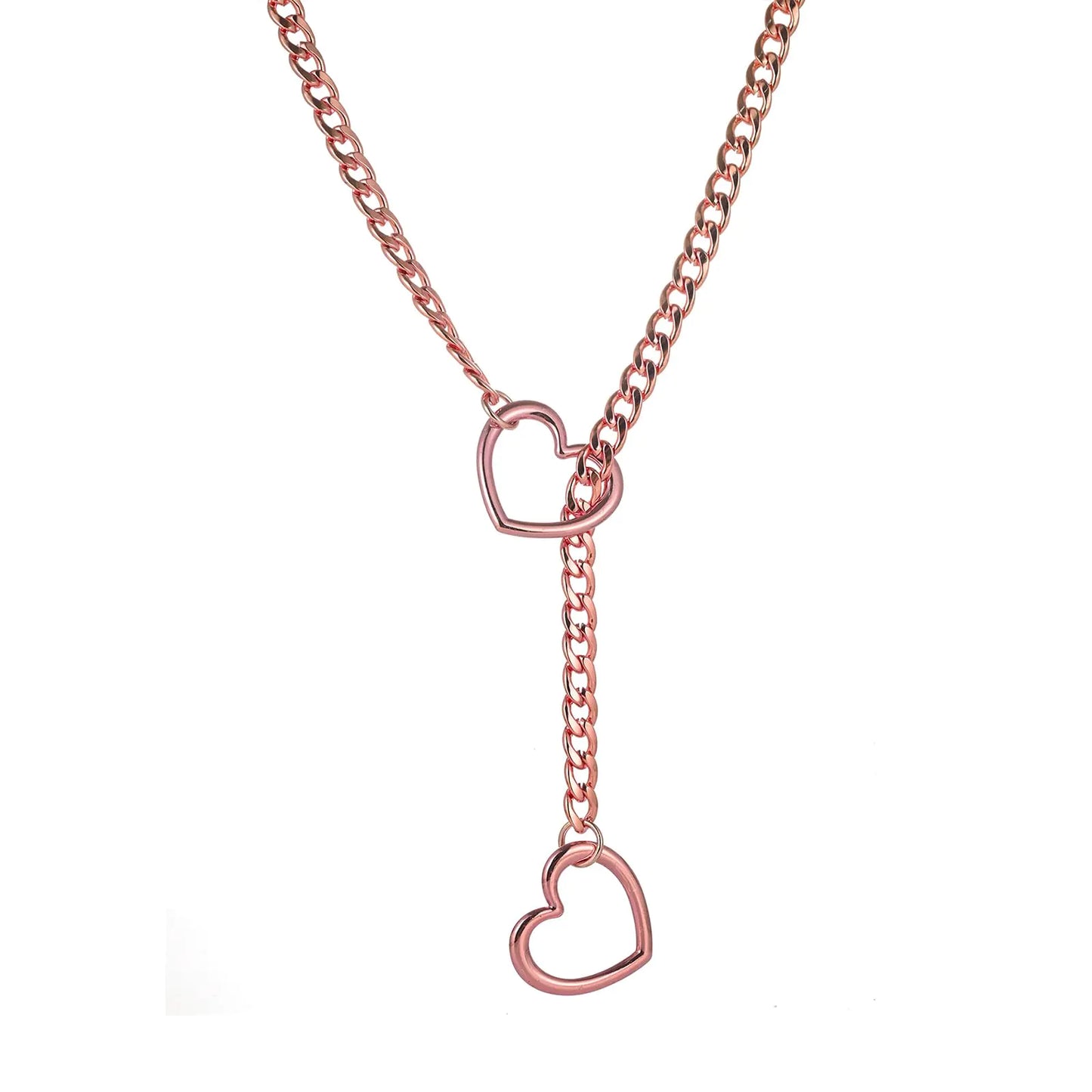 Heart O Ring Slip Chain Choker Necklace for Women